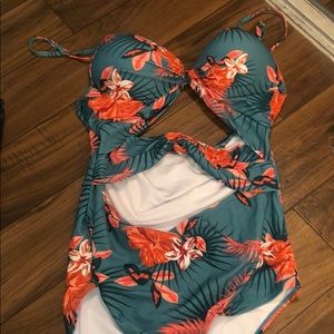 Plus Floral One Piece Swimsuit